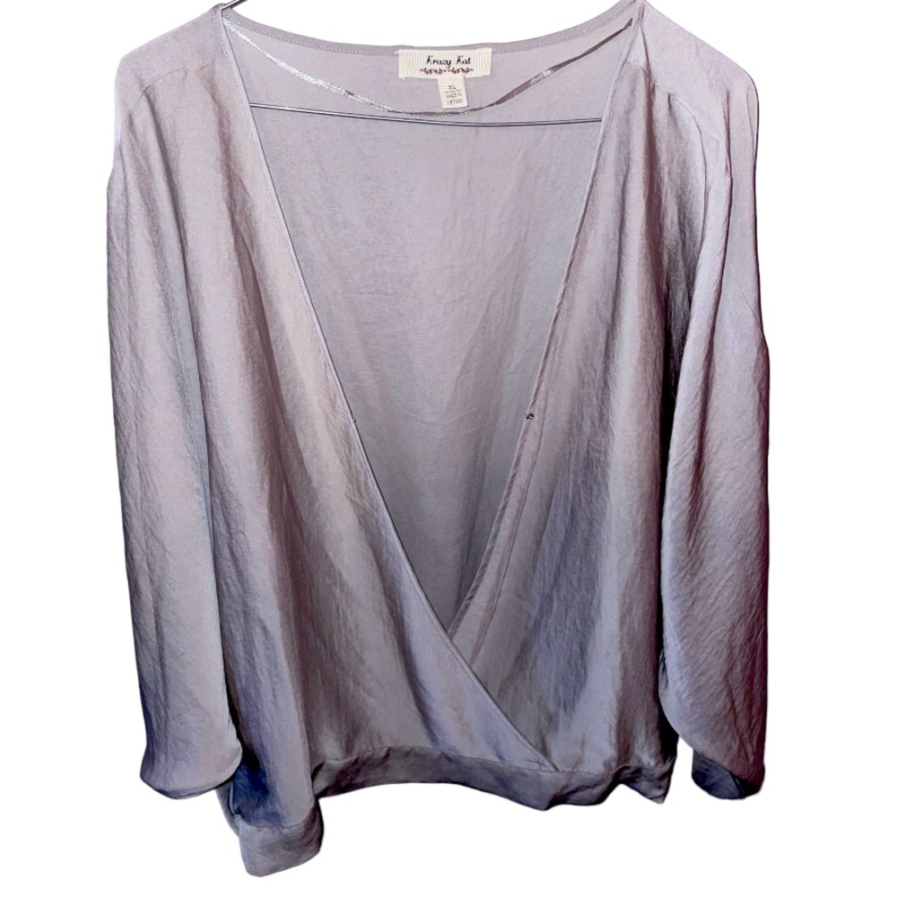 Krazy Kat - Womens LS gray top * low cut * | XL